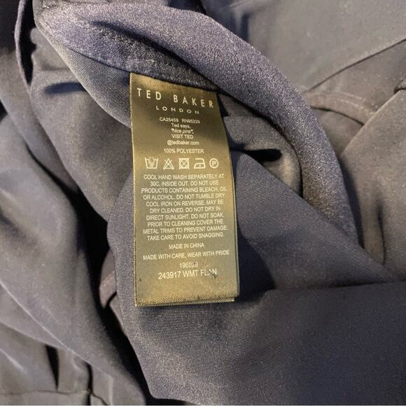 Ted Baker Navy Blue Lightweight Utility Cargo Minimalist Flan Jumpsuit 4 US 10 L - Picture 12 of 15